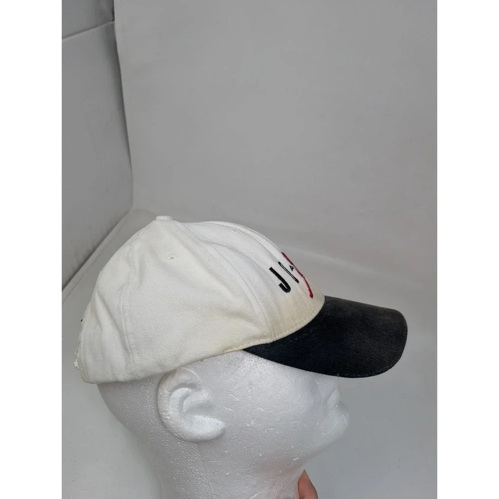 DISTRESSED Vintage 90s Nike Air Jordan  Black White Snapback Cap Made In USA